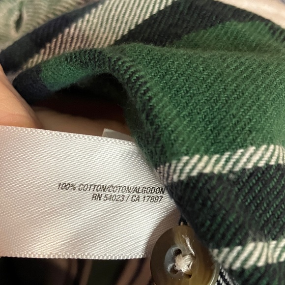 Old Navy Green and White Plaid Flannel Shirt - Picture 6 of 6